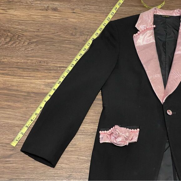 Lord West One Of A Kind Custom Blazer Black with Pink Embellishments Size Small - Picture 12 of 13